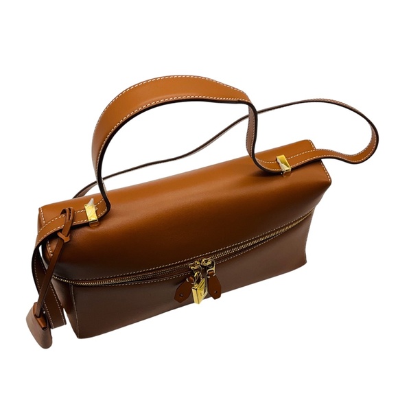 LORO PIANA TAN CALFSKIN LEATHER L27 EXTRA BAG - Picture 5 of 13